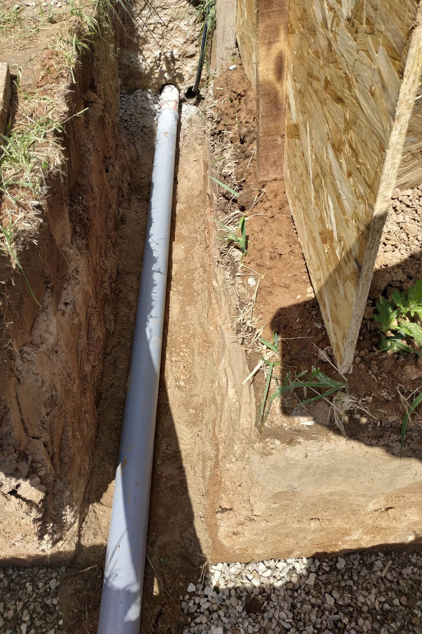 Sewer pipe in the trench, Trenchless Sewer Repair.
