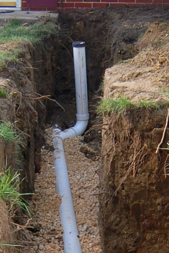 Backwater valve install to stop sewer backups.
