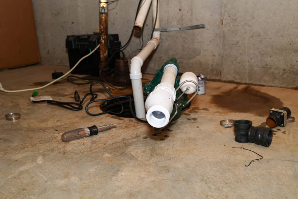 Ejector pump repair in Edmond for basement bathroom backups.